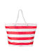 Beach Bag Red with Stripes