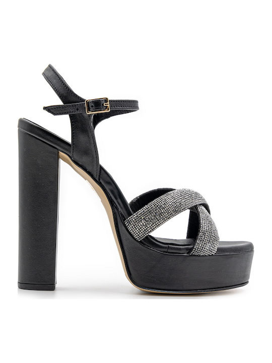 Il Mio Collection Leder Sandalen Schwarz