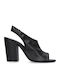 Strategia Leather Women's Sandals with Ankle Strap Black 4040/NERO