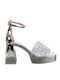 Leder Sandalen Silber