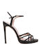 Leder Damen Sandalen in Schwarz Farbe