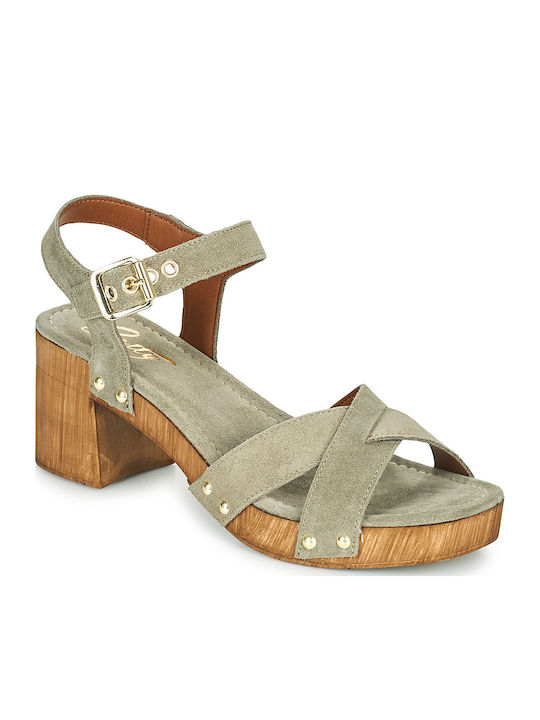 Lolla Leder Damen Sandalen Khaki