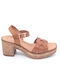 Leather Sandals Tabac Brown