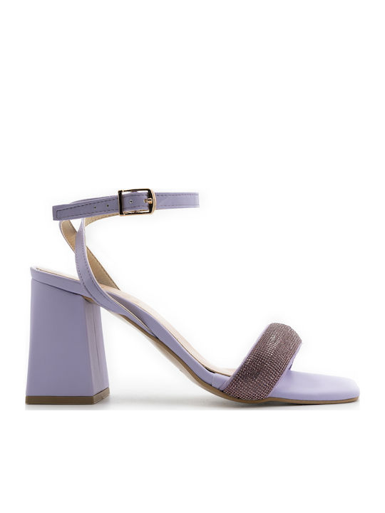 Leder Sandalen Lila