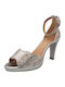 Leder Damen Sandalen Anatomisch in Silber Farbe
