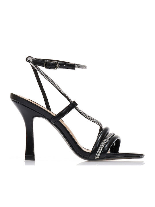 Tsoukalas Sandalen mit Strass Schwarz