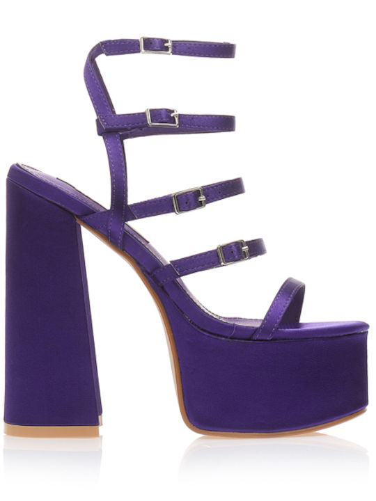 Tsoukalas Stoff Sandalen Lila