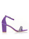 Stoff Sandalen mit Strass Lila