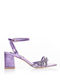 Sandalen mit Strass Lila