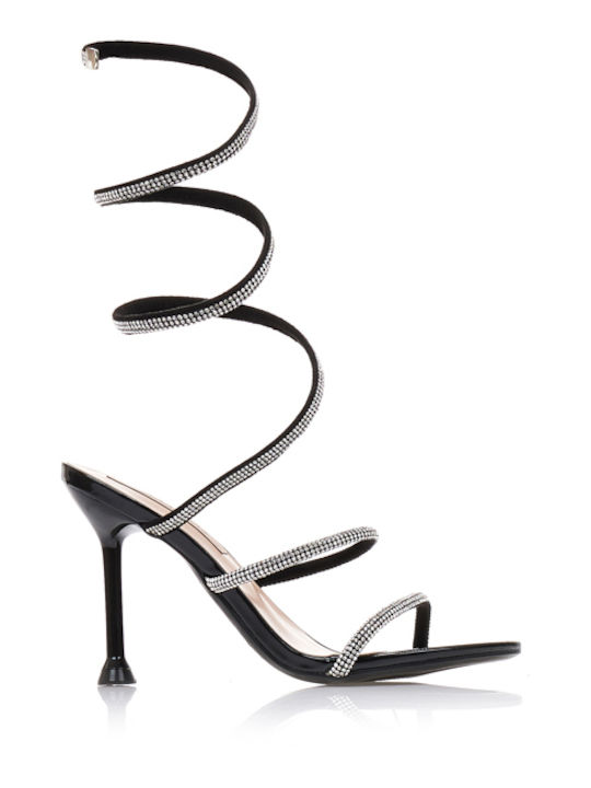 Tsoukalas Sandalen aus Lackleder mit Strass Sch...