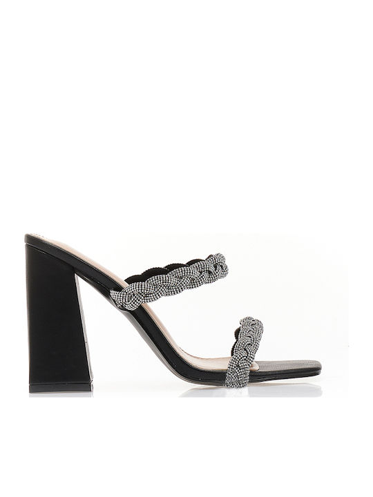 Tsoukalas Sandalen mit Strass Schwarz