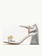Leder Sandalen Silber