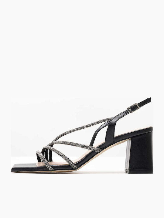 Din piele Sandale Negre