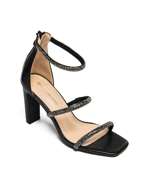 Franchesca Moretti Women's Sandals with Ankle Strap Black