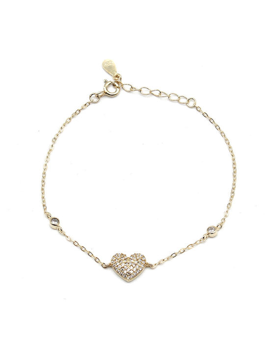 Nire Bracelet with design Heart made of Silver Gold Plated