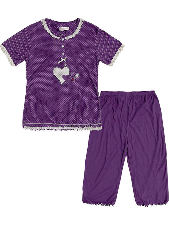 Ustyle Summer Women's Pyjama Set Purple
