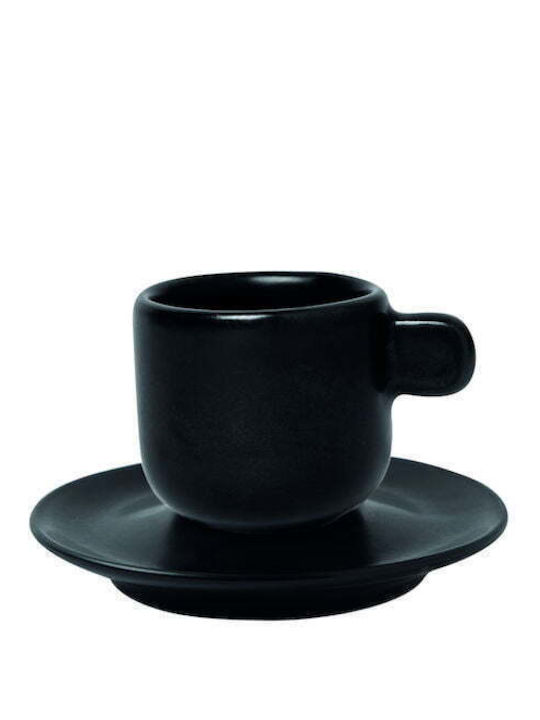 Ceramic Cappuccino Cup Set 200ml Black