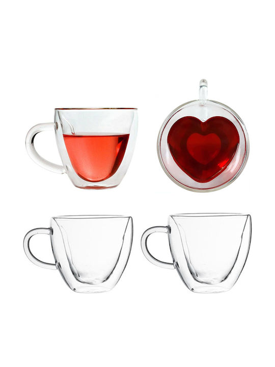 Glass Coffee Cup Set 240ml Transparent