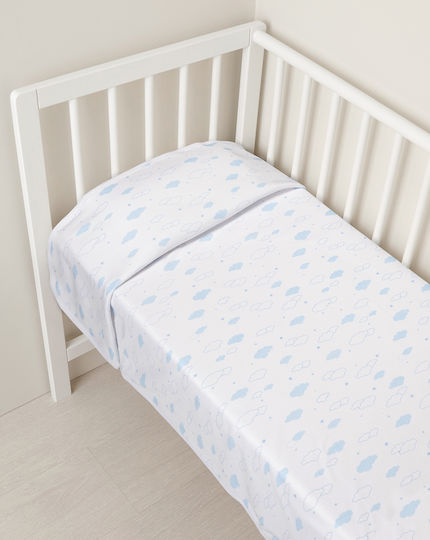 Prenatal Κουβέρτα Αγκαλιάς & Λίκνου Γαλάζια 85x75εκ.