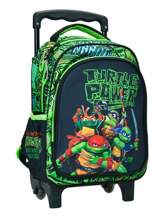 Gim TMNT Ninja Turtles Ученическа Чанта Количка Детска градина в Зелен цвят