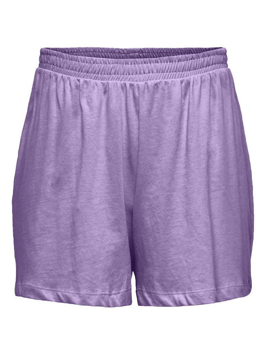 Only Women's High-waisted Shorts Purple Rose