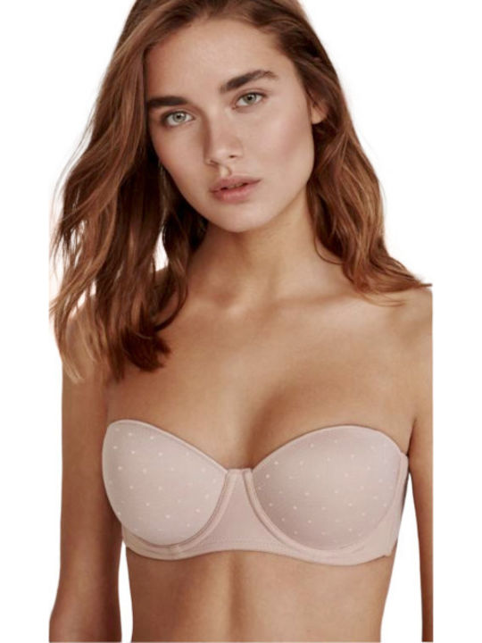 Promise Strapless Bra Beige