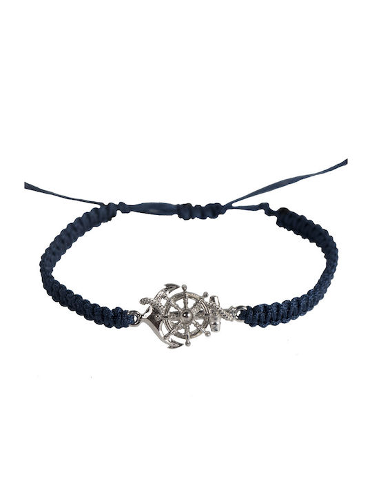 Bărbat Brățară Macrame cu model Ancoră din Snur