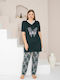 Baki Sommer Damen Pyjama-Set Grün