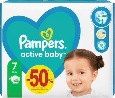 Pampers Active Baby Scutece cu bandă adezivă Nr. 7 pentru 15+ kgkg 40buc