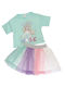 Kids' Set with Skirt Summer 2pcs Turquoise