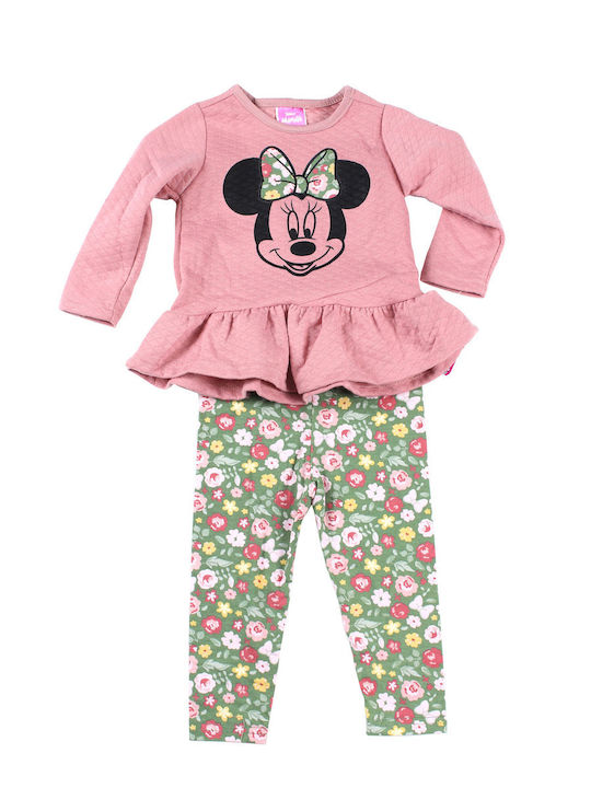 Set pentru copii cu colanți Iarnă 2buc Roz Minnie