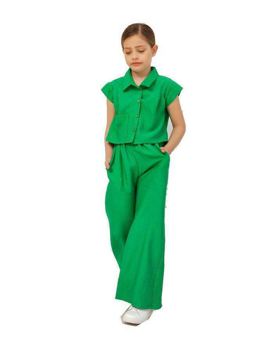 Alice Set pentru copii cu Pantaloni Vara 2buc Verde