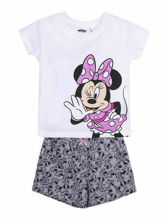 Παιδικό Σετ με Σορτς Καλοκαιρινό 2τμχ Λευκό Minnie Mouse