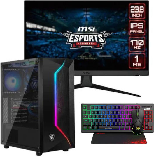 Vengeance Ghost-U2 MSI Edition Gaming Desktop PC (Ryzen 5-5500/16GB DDR4/480GB SSD/GeForce RTX 4070/No OS) και Οθόνη MSI G2422