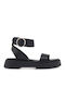 Kalista Women's Flat Sandals Flatforms in Black Color