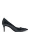 Spitze Zehe Pumps mit Mittlerem Absatz Schwarz