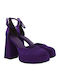 Pumps mit Riemchen Lila