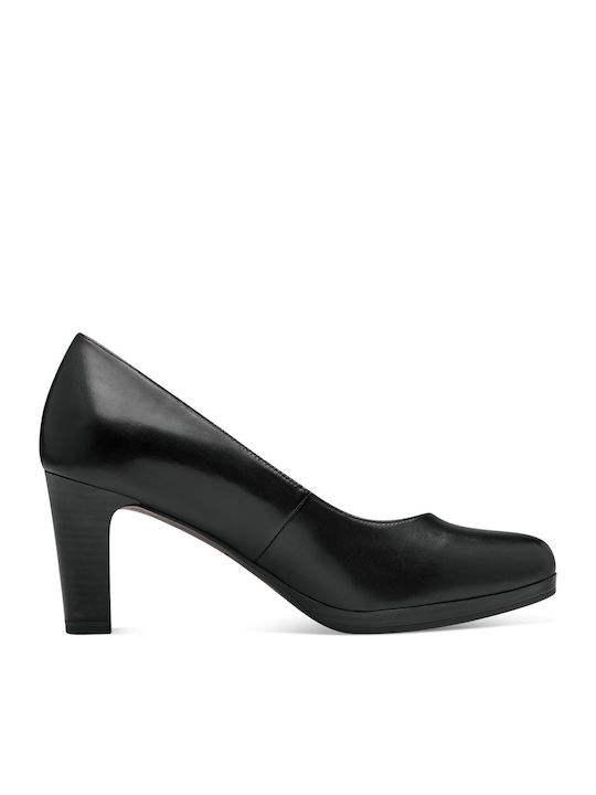 Leder Spitze Zehe Pumps Schwarz