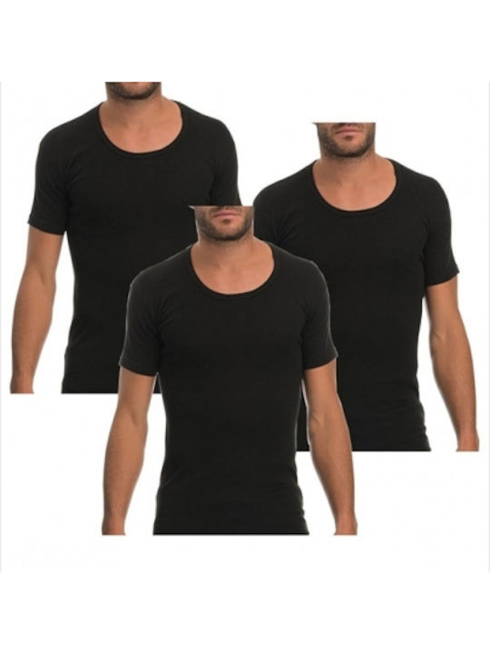 Onurel Men's Short Sleeve Undershirts Black 3Pack