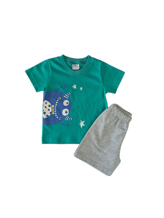 Fun Strike Kids Set with Shorts Summer 2pcs Green