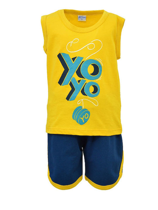 All Stars Kids Set with Shorts Summer 2pcs Yellow