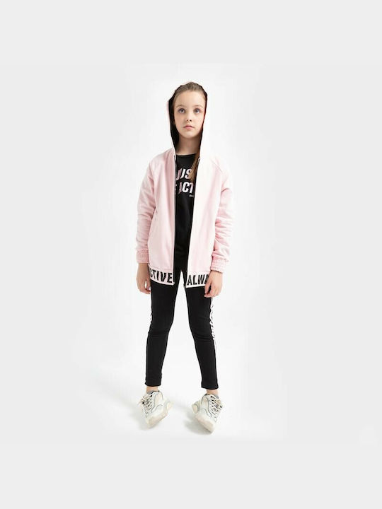 Fun Strike Kids Set with Leggings & Jacket Winter 3pcs Pink