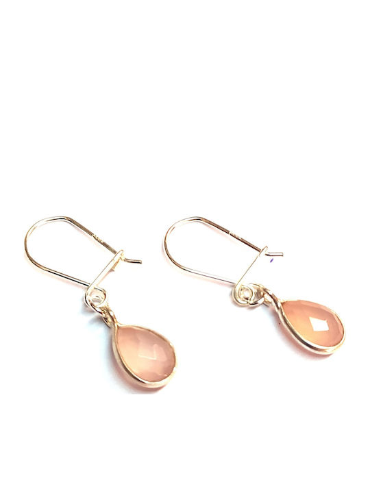 Amalfi Accessories Детски Обеци Окачване с камъни от Сребро Сьомга