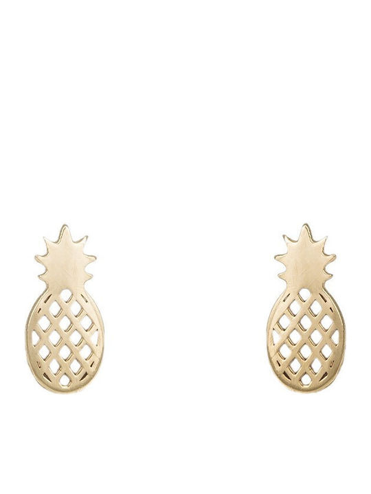Gold Fruit Stud Earrings 9K