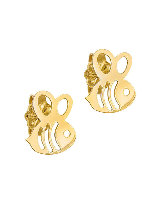 Gold Studs Kids Earrings 14K