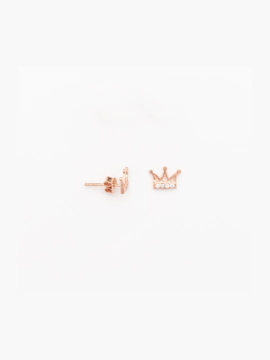 Gold Plated Silver Studs Kids Earrings Crowns