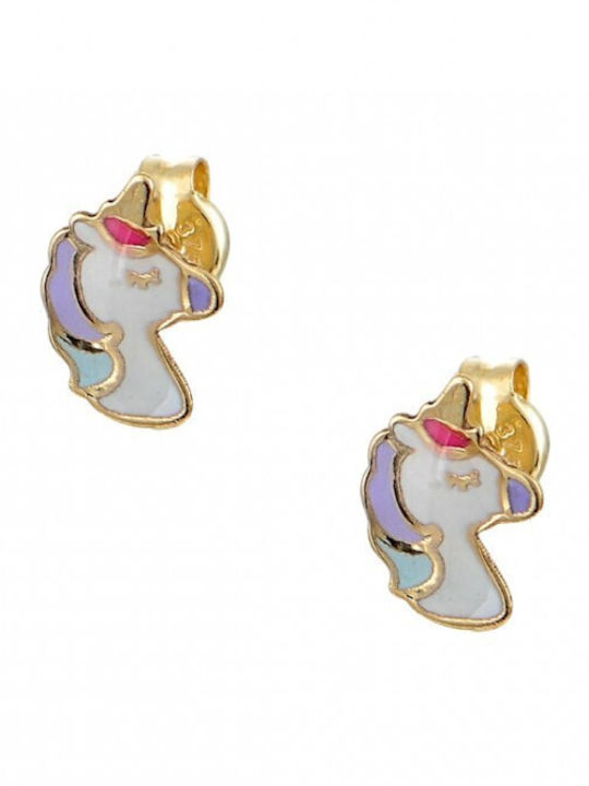 Gold Studs Kids Earrings 9K