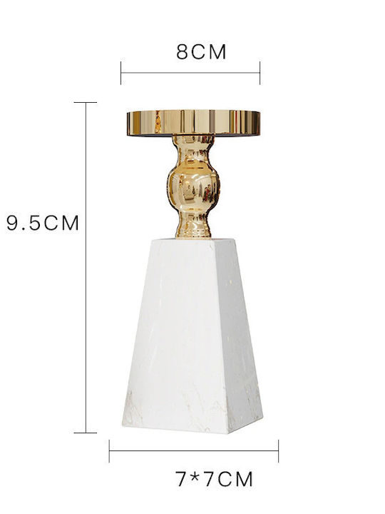Melina's Collection Suport pentru lumânare Metalic în culoarea Alb 8x8x8buc 1buc