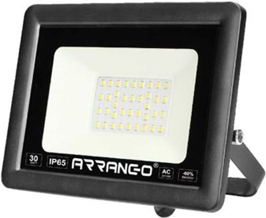 Arrango Waterproof LED Floodlight 30W Warm White 3000K IP65