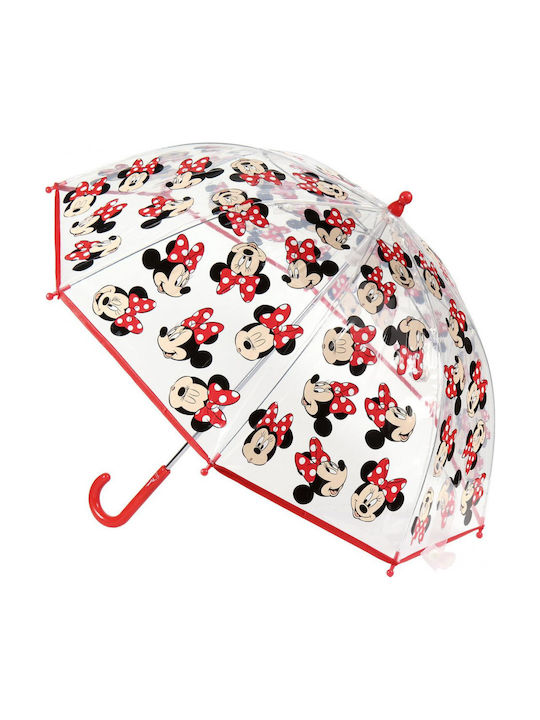 Cerda Kids Umbrella Curved Handle Minnie Mouse Red with Diameter 45cm